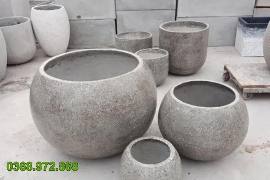 Mẫu Chậu Xi Măng Đá Mài cao cấp chống nước
