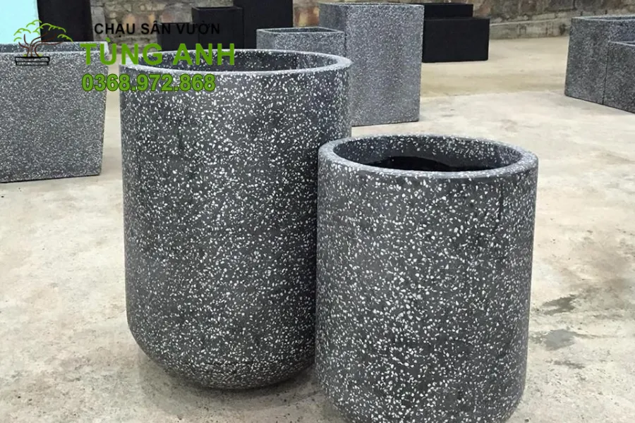 Tối giản mà sang trọng với chậu xi măng đá mài Tùng Anh
